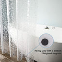 Calder Clear PEVA Shower Curtain Liner - 71 x 71 Inches, 3D Pebble Texture, Waterproof With 12 Hooks and 3 Magnets