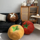 Basil Nordic Fruit and Vegetable Accent Cushion - Tomato, Persimmon and Mushroom Shapes, 17.7 Inches Round, Plush Floor Cushion for Seating