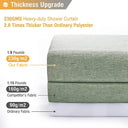 Darcy Solid Color Linen Look Shower Curtain - Waterproof Thick Fabric, 71 x 71 Inches, Six Colors with Silver Metal Hooks