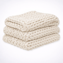 Mirabel Handwoven Weighted Knit Blanket - Oversized Braided Texture, 52 x 60 and 52 x 80 Inches, Breathable for Couch or Bed