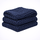 Mirabel Handwoven Weighted Knit Blanket - Oversized Braided Texture, 52 x 60 and 52 x 80 Inches, Breathable for Couch or Bed