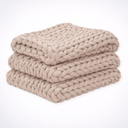Mirabel Handwoven Weighted Knit Blanket - Oversized Braided Texture, 52 x 60 and 52 x 80 Inches, Breathable for Couch or Bed
