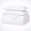Reuben Quilted Velvet Bedspread Set - Channel Stitch Coverlet with 2 Pillowcases, Twin Full, Queen and King, Lightweight and Soft for Bed
