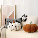 Bennet Nordic Pumpkin Shaped Cushion - Gathered Ribbed Form, 7.9 Inches Round, Accent Cushion for Sofa and Bed