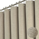 Darcy Solid Color Linen Look Shower Curtain - Waterproof Thick Fabric, 71 x 71 Inches, Six Colors with Silver Metal Hooks