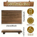 Desmond Solid Wood Pedestal Riser - 9 x 5.9 Inches, Footed Display Stand for Bathroom and Kitchen Counters