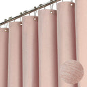 Darcy Solid Color Linen Look Shower Curtain - Waterproof Thick Fabric, 71 x 71 Inches, Six Colors with Silver Metal Hooks