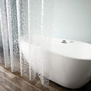 Calder Clear PEVA Shower Curtain Liner - 71 x 71 Inches, 3D Pebble Texture, Waterproof With 12 Hooks and 3 Magnets