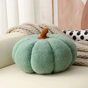Bennet Nordic Pumpkin Shaped Cushion - Gathered Ribbed Form, 7.9 Inches Round, Accent Cushion for Sofa and Bed