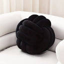 Waverly Knotted Ball Cushion - Short Plush Tied Form, 9.1 x 9.1 Inches, Round Accent Cushion for Sofa and Bed