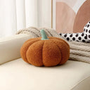 Bennet Nordic Pumpkin Shaped Cushion - Gathered Ribbed Form, 7.9 Inches Round, Accent Cushion for Sofa and Bed