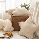 Callum Cloud and Star Cotton Linen Cushion - PP Fill, 19.7 x 19.7 Inches, Five Shapes for Sofa and Bed