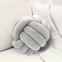 Waverly Knotted Ball Cushion - Short Plush Tied Form, 9.1 x 9.1 Inches, Round Accent Cushion for Sofa and Bed