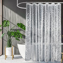 Calder Clear PEVA Shower Curtain Liner - 71 x 71 Inches, 3D Pebble Texture, Waterproof With 12 Hooks and 3 Magnets