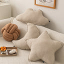 Callum Cloud and Star Cotton Linen Cushion - PP Fill, 19.7 x 19.7 Inches, Five Shapes for Sofa and Bed