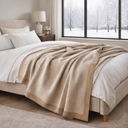 Oscar Knit Blend Throw Blanket - Herringbone Weave Texture, 67 x 51 and 86 x 51 Inches, Breathable for Couch or Bed