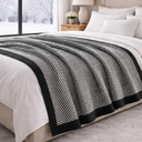Oscar Knit Blend Throw Blanket - Herringbone Weave Texture, 67 x 51 and 86 x 51 Inches, Breathable for Couch or Bed