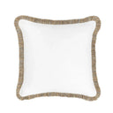 Oona Fringed Cotton Linen Throw Pillow - Feather and Down Blend Insert, 24 x 24 and 36 x 16 Inches, Square or Lumbar