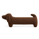 Dachshund Shaped Plush Bolster Pillow in Brown on a white background