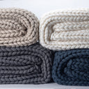 Mirabel Handwoven Weighted Knit Blanket - Oversized Braided Texture, 52 x 60 and 52 x 80 Inches, Breathable for Couch or Bed