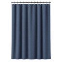 Solid Color Linen Look Shower Curtain in Navy Blue on a white background