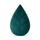 Leaf Shaped Pillow in Dark Green on a white background