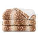Deer Print Faux Fur Throw Blanket on a white background