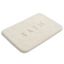 Coral Fleece Memory Foam Bath Mat in White on a white background