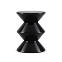 Juniper Minimal Round Side Table & Stool in Black on a white background