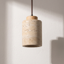 Rhea travertine pendant, close detail of the stone grain