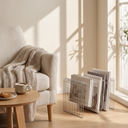 Quinn wire magazine rack in a reading nook