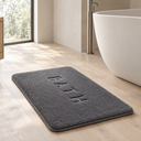 Coral Fleece Memory Foam Bath Mat styled in a bathroom