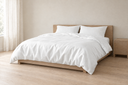 Lyocell Duvet Cover in White styled in a bedroom