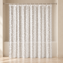 Clear PEVA Shower Curtain Liner styled in a Nordic bathroom