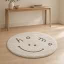 Smiley Face Plush Accent Rug styled in a Nordic entryway