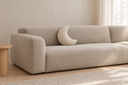 Cloud and Star Cotton Linen Cushion in Moon styled in a living room