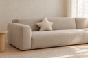 Cloud and Star Cotton Linen Cushion in Star styled in a living room