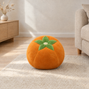 Nordic Fruit and Vegetable Accent Cushion in Persimmon styled in a living room