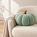 Nordic Pumpkin Shaped Cushion in Green styled in a living room