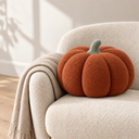 Nordic Pumpkin Shaped Cushion in Caramel Color styled in a living room
