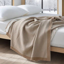 Oscar Knit Blend Throw Blanket - Herringbone Weave Texture, 67 x 51 and 86 x 51 Inches, Breathable for Couch or Bed