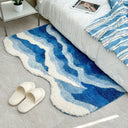 Auden Blue Wave Tufted Accent Rug - 23.6 x 31.5 and 23.6 x 47.2 Inches, Dense High Pile with a Rubber Grip Base