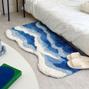 Auden Blue Wave Tufted Accent Rug - 23.6 x 31.5 and 23.6 x 47.2 Inches, Dense High Pile with a Rubber Grip Base