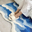 Auden Blue Wave Tufted Accent Rug - 23.6 x 31.5 and 23.6 x 47.2 Inches, Dense High Pile with a Rubber Grip Base