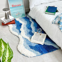 Auden Blue Wave Tufted Accent Rug - 23.6 x 31.5 and 23.6 x 47.2 Inches, Dense High Pile with a Rubber Grip Base
